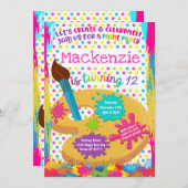 絵を描パーティー絵を描誕生日招待状 招待状 (正面/裏面)