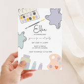 絵を描パーティー美術誕生日年齢絵を描等 招待状