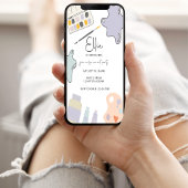 絵を描パーティー美術誕生日年齢絵を描等 招待状