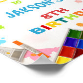 絵を描パーティー誕生日ウェルカムサイン ポスター (角)