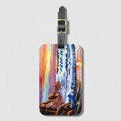 絵を描ビーチサンライズラゲージタグ ラゲッジタグ (正面縦)