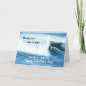 絵を描ビーチ海波紋バレンタインデイカード カード (正面)