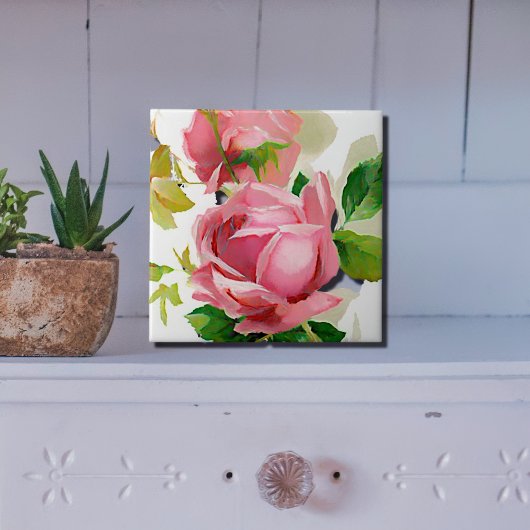 絵を描ピックローゼインヴィンテージスタイル タイル