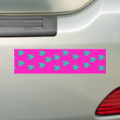 絵を描ピンクの花 バンパーステッカー (車上)