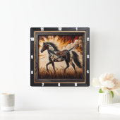 絵を描フィールド: Sunlit Trot Custom Design スクエア壁時計 (ホーム)