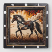 絵を描フィールド: Sunlit Trot Custom Design スクエア壁時計 (正面)