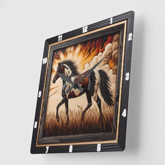 絵を描フィールド: Sunlit Trot Custom Design スクエア壁時計 (傾斜)