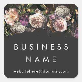 絵を描フローラのカスタマイズ可能なBusiness Stickers スクエアシール