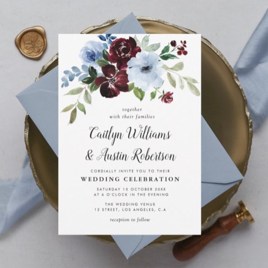 絵を描フローラのガランド結婚ー 招待状