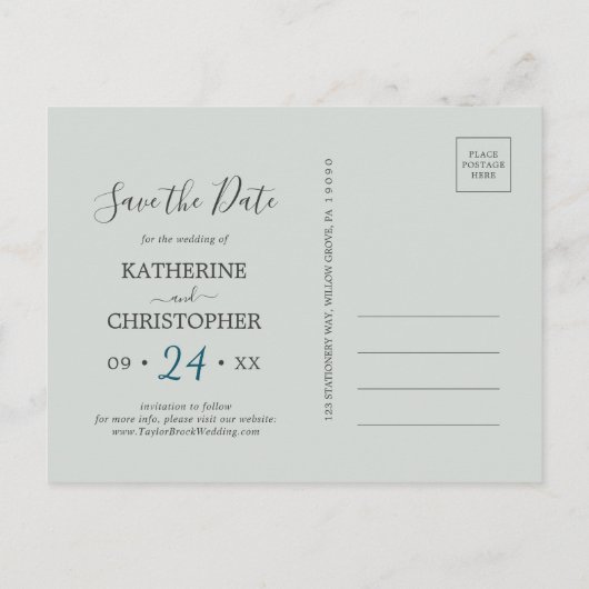 絵を描フローラセーブ・ザ・デート案内 インビテーションポストカード (裏面)