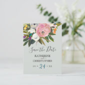 絵を描フローラセーブ・ザ・デート案内 インビテーションポストカード (スタンド正面)