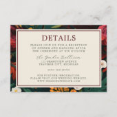 絵を描フローラダークティール（緑がかった色）結婚ズ エンクロージャーカード (正面)