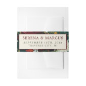 絵を描フローラダークティール（緑がかった色）結婚ズ 招待状ベリーバンド (正面例)