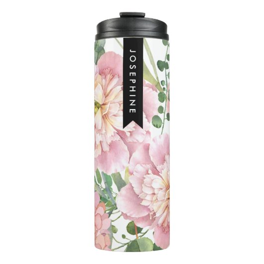 絵を描フローラパーソナライズされた名 タンブラー (正面)