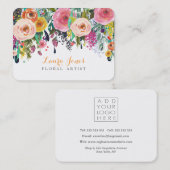 絵を描フローラフローリスト独自のロゴカードを追加 名刺 (正面/裏面)