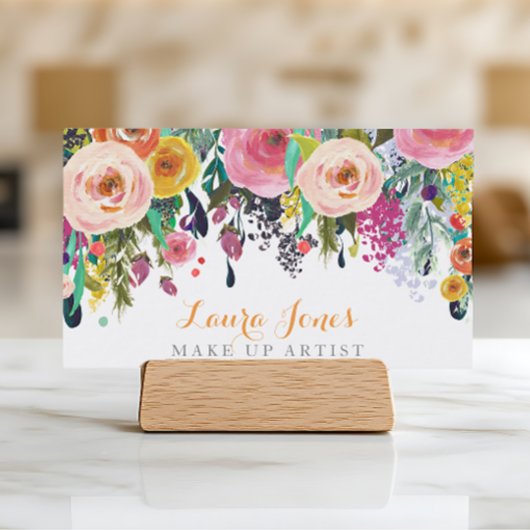 絵を描フローラメイクアップアーティストアポイントメントカード 予約カード