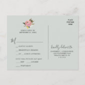 絵を描フローラメニュー選択RSVPポストカード インビテーションポストカード (裏面)