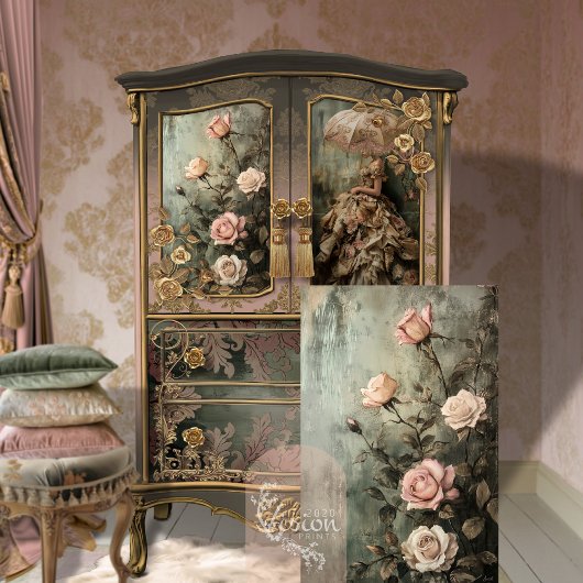 絵を描フローラロマンバラほこりっぽい色 薄葉紙