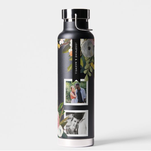 絵を描フローラ写真のパーソナライズされた列名 ウォーターボトル (左面)