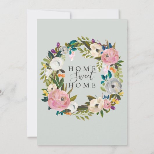 絵を描フローラ引っ越し祝いパーティーパーティー 招待状 (裏面)