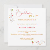 絵を描フローラ縁どバチェロレッテ招待状 招待状 (正面)