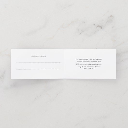 絵を描フローラ美容師アポイントメント折り曲げ 予約カード (内部開封)