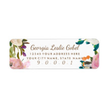 絵を描フローラ開花差出人住所ラベルII