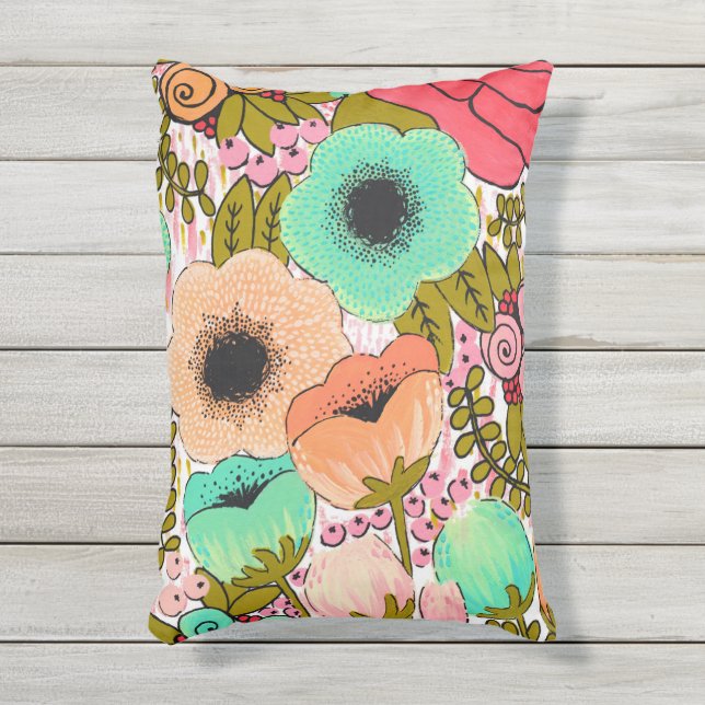 絵を描フローラ アウトドアクッション (正面(縦))