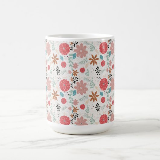 絵を描フローラ コーヒーマグカップ (中央)
