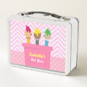 絵を描ブカラフルシのアーティストアートボックスガールズ名 メタルランチボックス (裏面)