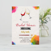 絵を描ブライダルシャワーパーティの招待状 招待状 (スタンド正面)