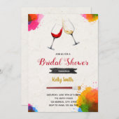 絵を描ブライダルシャワーパーティの招待状 招待状 (正面/裏面)