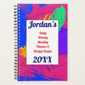 絵を描ブラシのストローク予算 プランナー手帳 (正面)