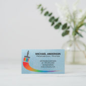 絵を描ブラシのロゴ 名刺 (スタンド正面)