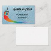 絵を描ブラシのロゴ 名刺 (正面/裏面)