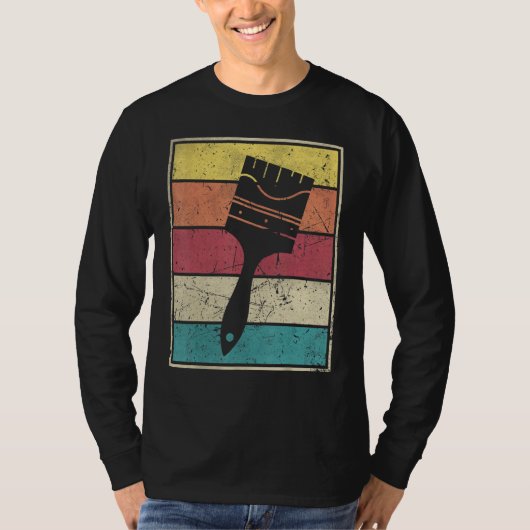 絵を描ブラシの画家 Tシャツ (正面)
