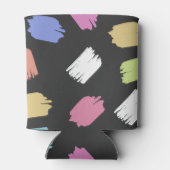 絵を描ブラシストロークの黒いカスタム文字 缶クーラー (裏面)