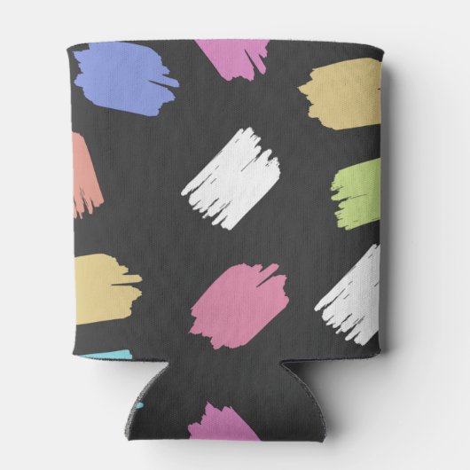 絵を描ブラシストロークの黒いカスタム文字 缶クーラー (裏面)