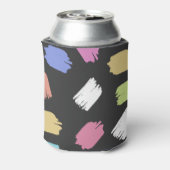 絵を描ブラシストロークの黒いカスタム文字 缶クーラー (缶裏面)