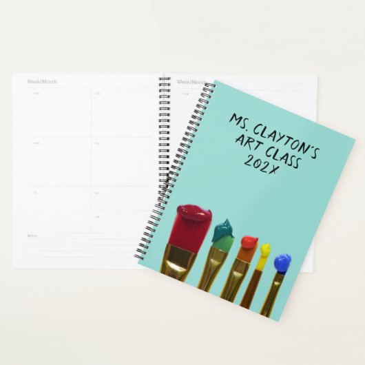 絵を描ブラシ芸術クラス年次プランナー先生 プランナー手帳 (ディスプレー)