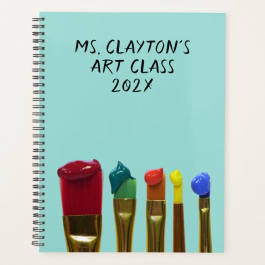 絵を描ブラシ芸術クラス年次プランナー先生 プランナー手帳 (正面)