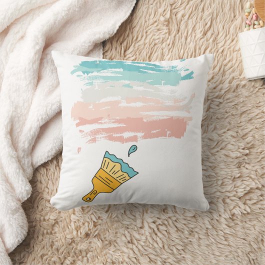 絵を描ブラシ クッション (ブランケット)