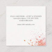 絵を描ブラシ |スパッタ |芸術的 | スクエア名刺 (裏面)