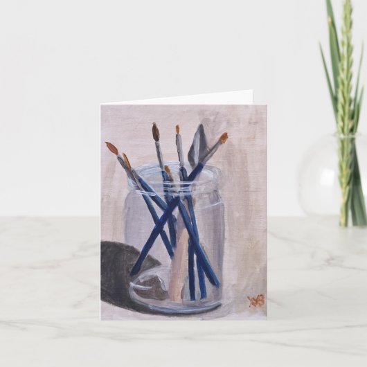 絵を描ブラシ ノートカード (正面)