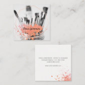 絵を描ブラシ | ヘッター | 芸術的 | 幾何学模様 スクエア名刺 (正面/裏面)