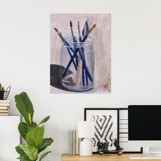 絵を描ブラシ ポスター (ホームオフィス)