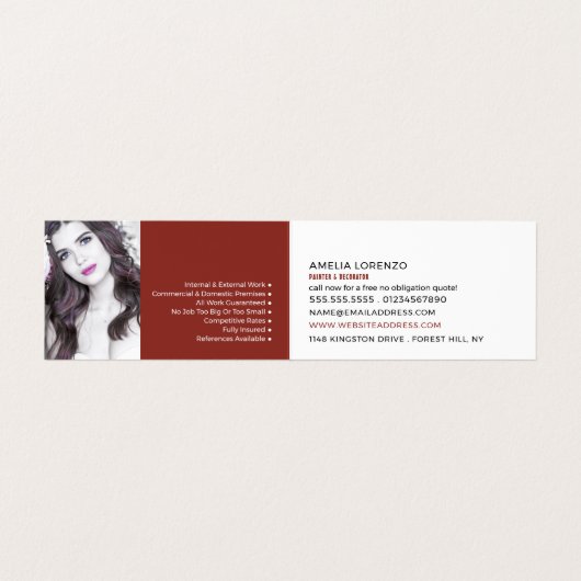 絵を描ブラシ、画家、デコレータ写真 名刺 (内部フラット)