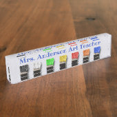 絵を描ブラシPersonalize Desk Nameプレート デスクネームプレート (側面)