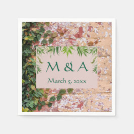 絵を描ブリック・グリーン結婚アイビーのカクテル・ナプキンス スタンダードカクテルナプキン