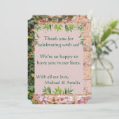 絵を描ブリッ結婚ク・グリーン・アイビーのサンキューカード サンキューカード (スタンド正面)